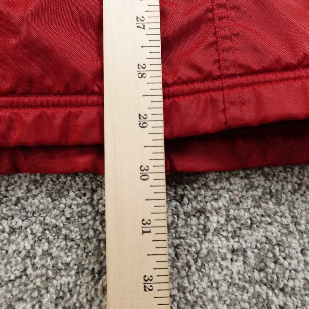 VTG Nike Jacket Mens M Red Swoosh Fleece Lined Zip Track Windbreaker Coat‎ Y2K
